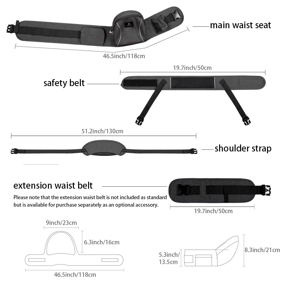 Kivrano 3 in 1 Hip Seat Carrier 2.0